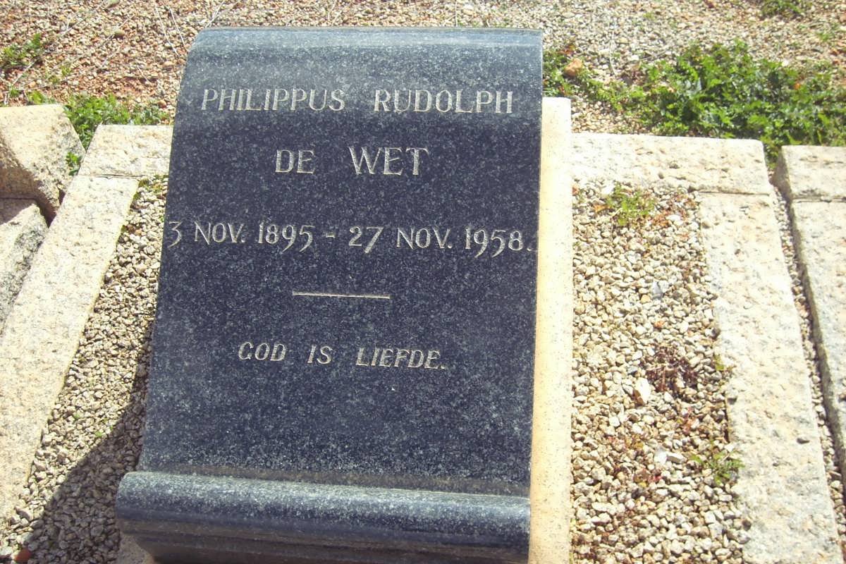 WET Philippus Rudolph, de 1895-1958
