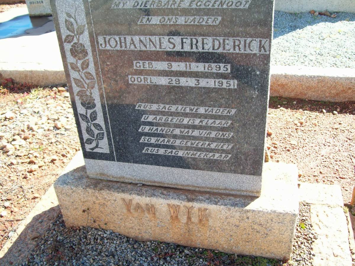 WYK Johannes Frederick, van 1895-1951