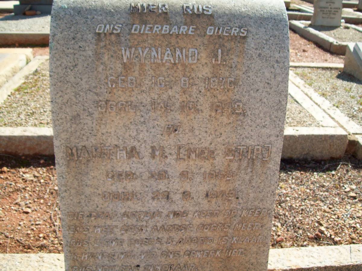 ZYL Wynand J., van 1867-1949 &amp; Martha M. STIP 1869-1949