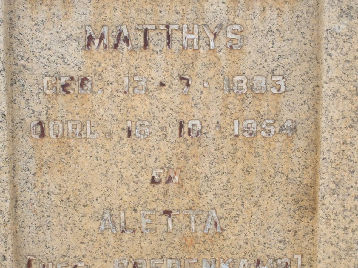 ? Matthys 1883-1954 &amp; Aletta BREDENKAMP 1883-1957