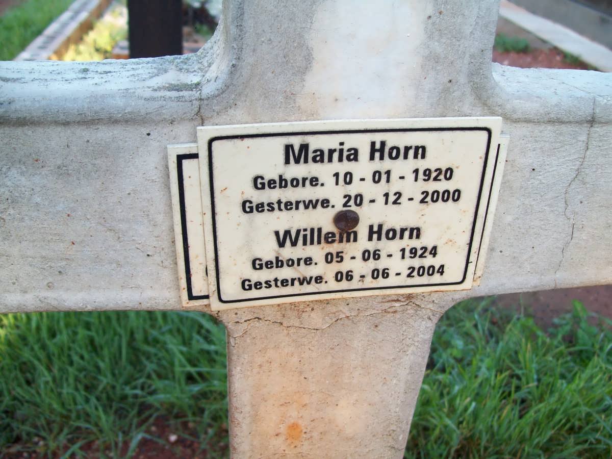 HORN Willem 1924-2004 &amp; Maria 1920-2000