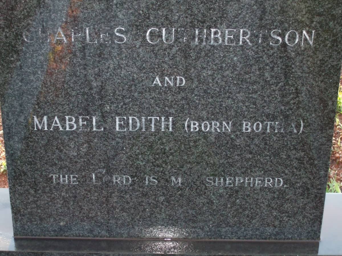 CUTHBERTSON Charles &amp; Mabel Edith BOTHA