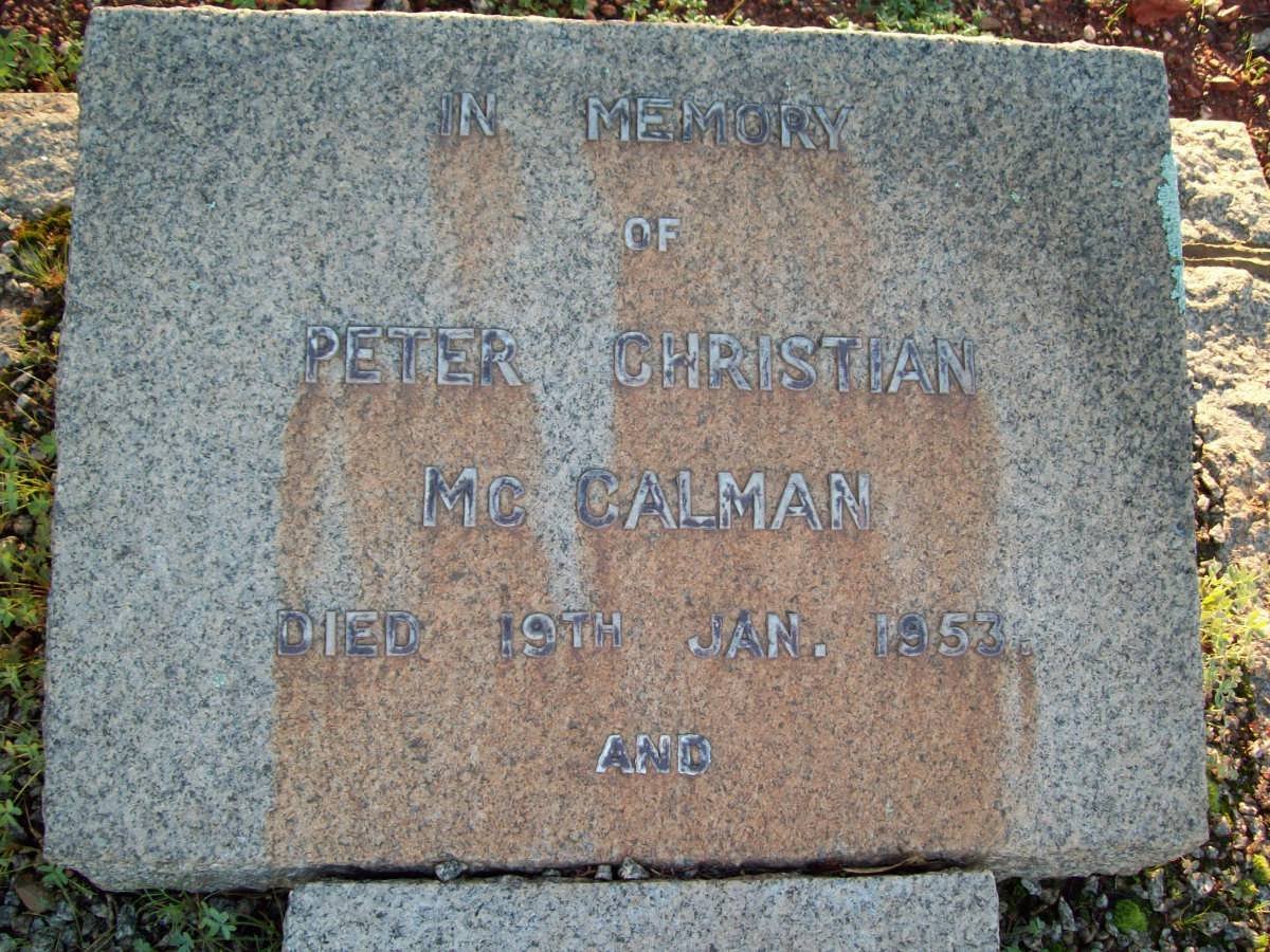Mc CALMAN Peter Christian -1953