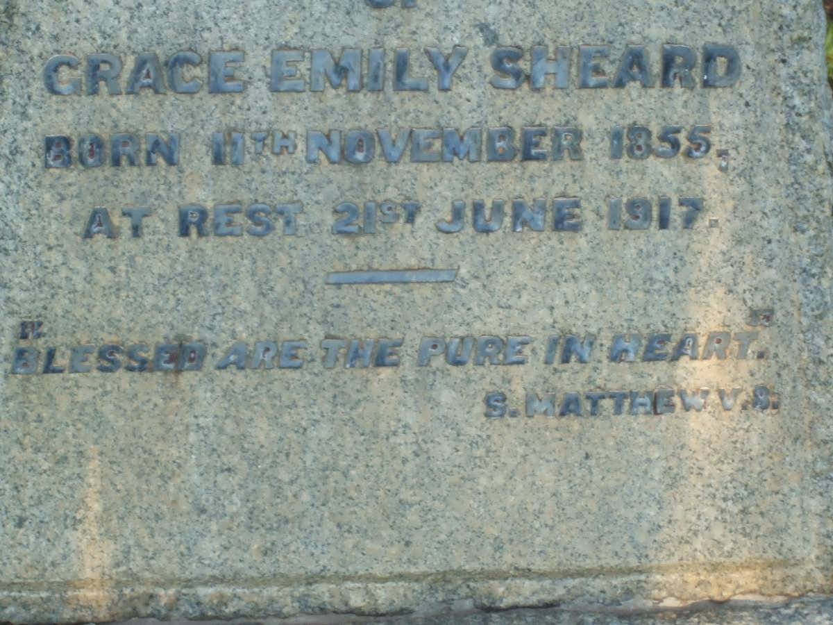SHEARD Grace Emily 1855-1917