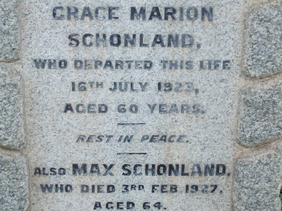 SCHONLAND Max 1927 &amp; Grace Marion -1923