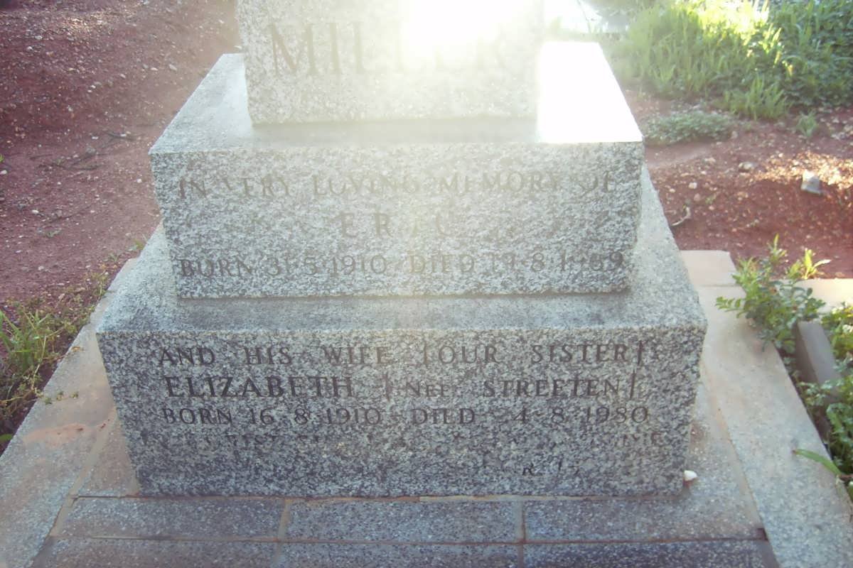 MILLER Erick 1910-1969 &amp; Elizabeth STREETEN 1910-1980