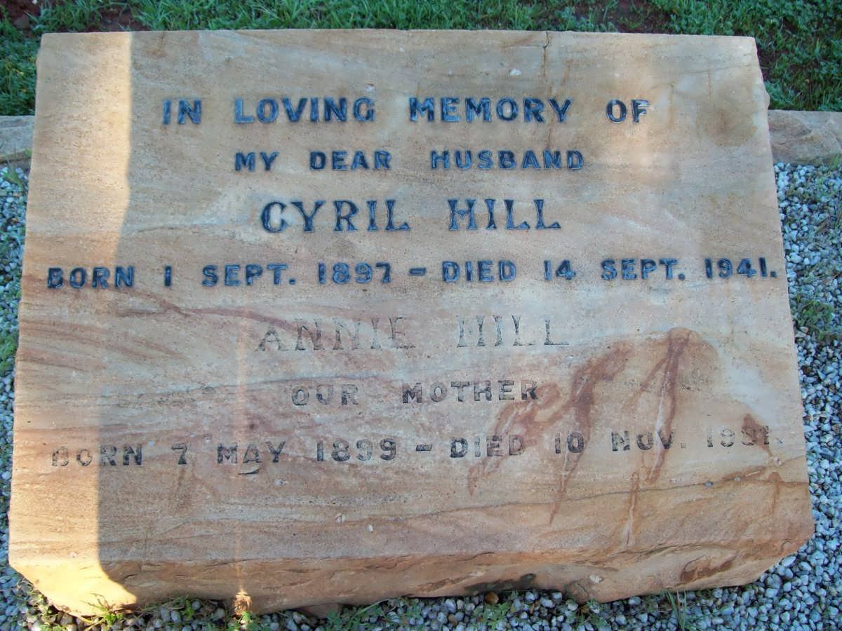 HILL Cyril 1897-1941 &amp; Annie 1899-1921