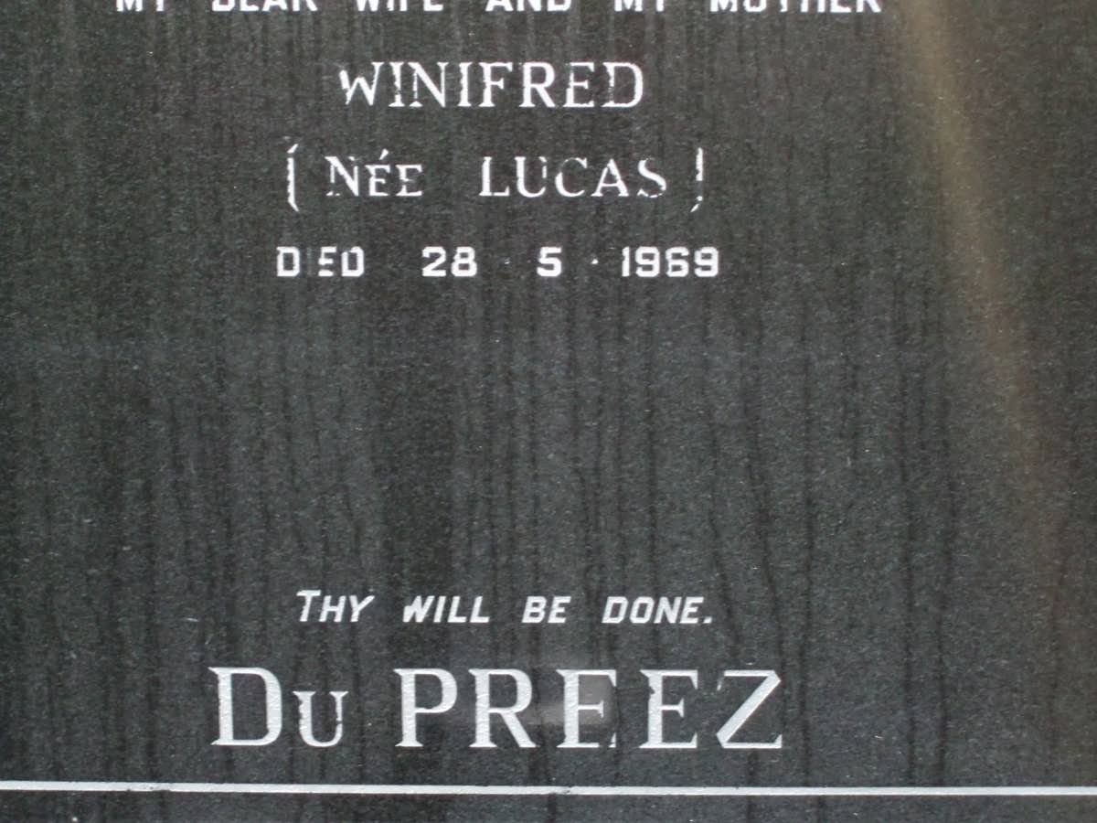 PREEZ Winefred, du nee LUCAS -1969