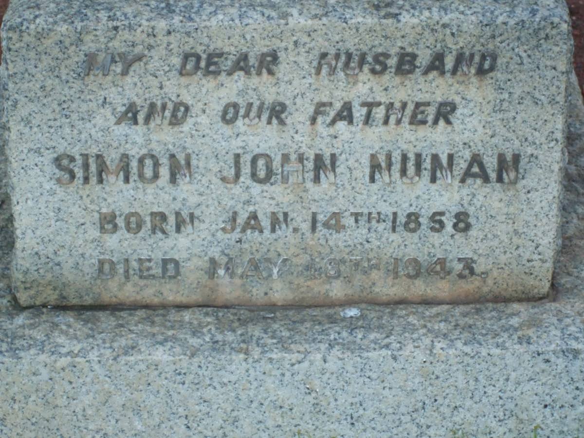 NUNAN Simon John 1858-1943