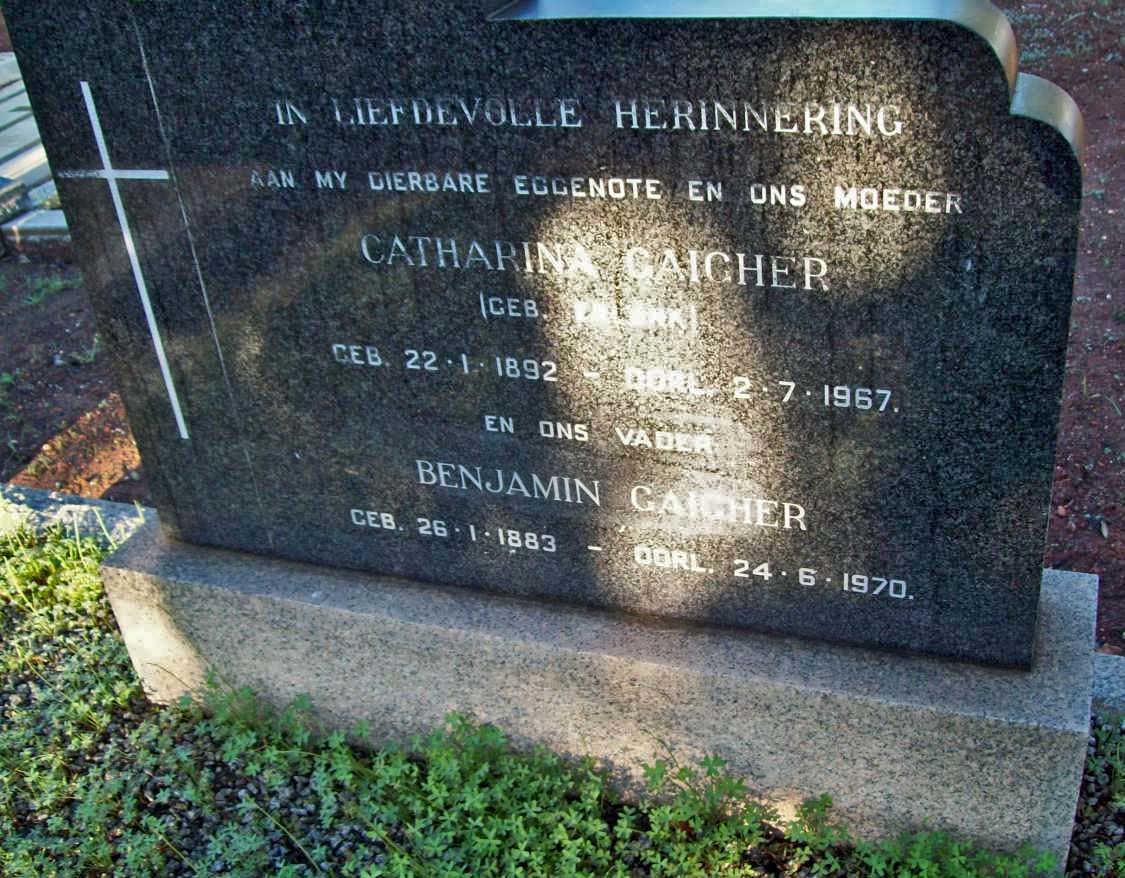GAIGHER Benjamin 1883-1970 &amp; Catherina nee ? 1892-1967