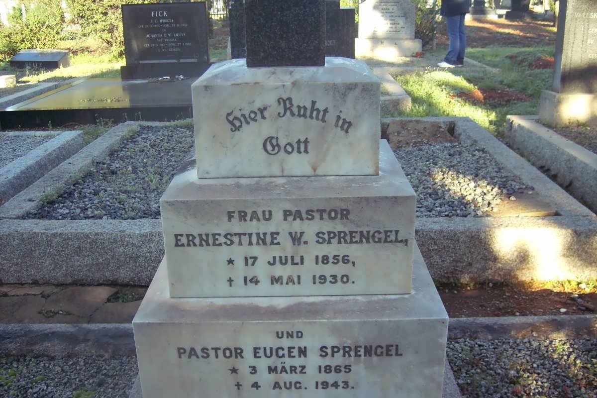 SPRENGEL Eugen 1865-1943 &amp; Ernestine W. 1856-1930