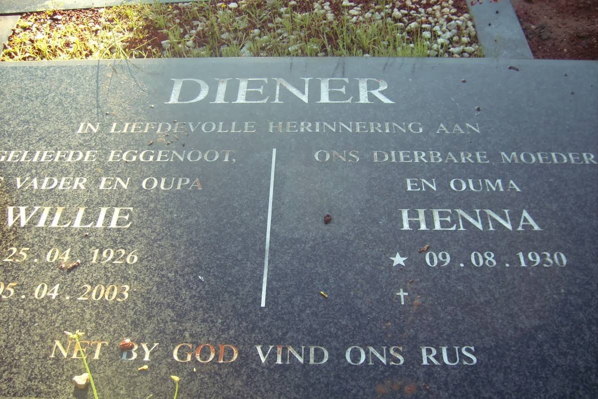 DIENER Willie 1926-2003 &amp; Henna 1930-