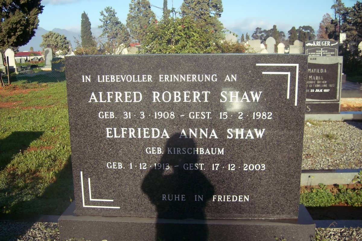 SHAW Alfred Robert 1908-1982 &amp; Elfrieda Anna KIRSCHBAUM 1913-2003