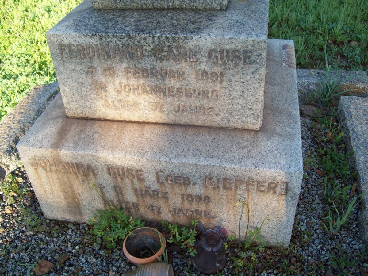GUSE Ferdinand Carl -1891 &amp; Johanna KIEFER -1898