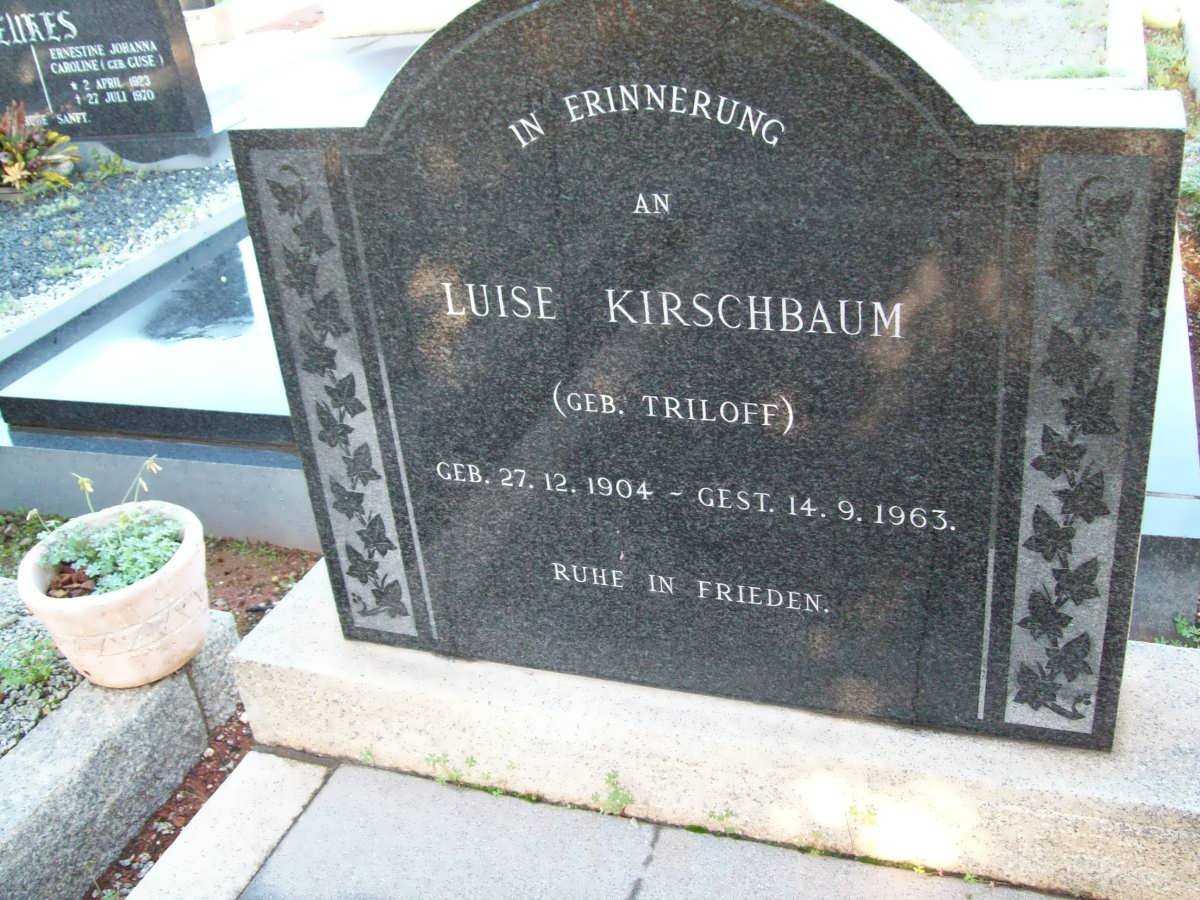 KIRSCHBAUM Luise nee TRILOFF 1904-1963
