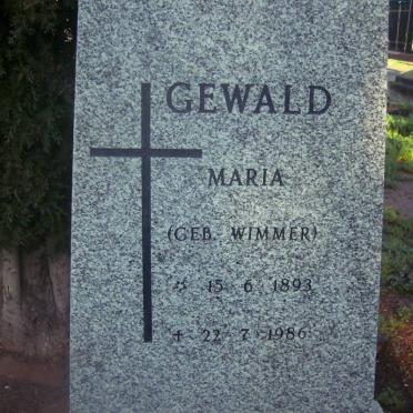 GEWALD Maria nee WIMMER 1893-1986