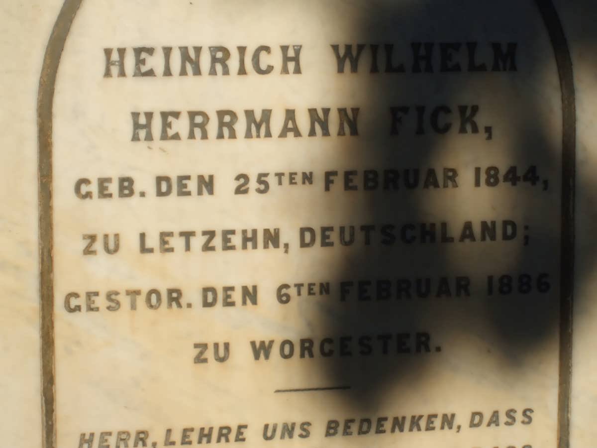 FICK Heinrich Wilhelm Herrmann 1844-1886