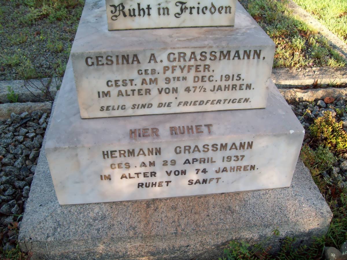GRASSMANN Hermann -1937 &amp; Gesina a. PFYFER -1915
