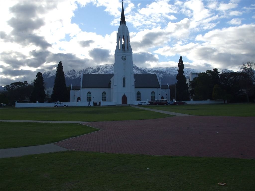 1.  Dutch Reformed Church with thick snow in the back ground
