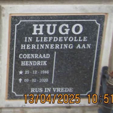 HUGO Coenraad Hendrik 1946-2020