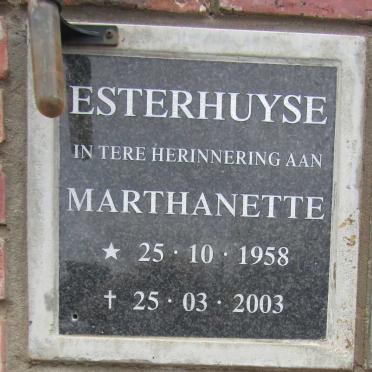 ESTERHUYSE Marthanette 1958-2003