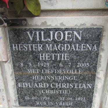 VILJOEN Eduard Christian 1928-2022 & Hester Magdalena 1929-2005
