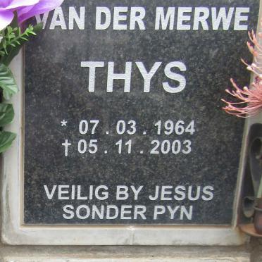 MERWE Thys, van der 1964-2003