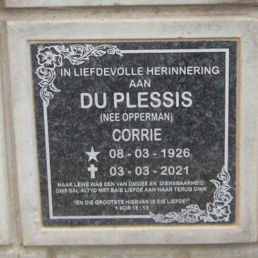 PLESSIS Corrie, du nee OPPERMAN 1926-2021
