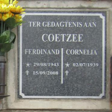 COETZEE Ferdinand 1943-2008 & Cornelia 1939-