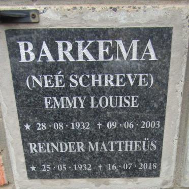 BARKEMA Reinder  Mattheus 1932-2018 & Emmy Louise SCHREVE 1932-2003