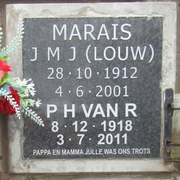 MARAIS J.M.J. 1912-2001 & P.H. van R. 1918-2011  
