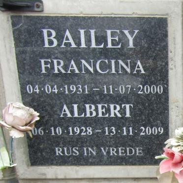 BAILEY Albert 1928-2009 & Francina 1931-2000