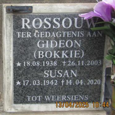 ROSSOUW Gideon 1938-2003 & Susan 1942-2020