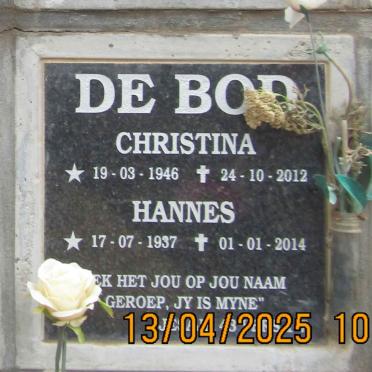 BOD Hannes, de 1937-2014 & Christina 1946-2012