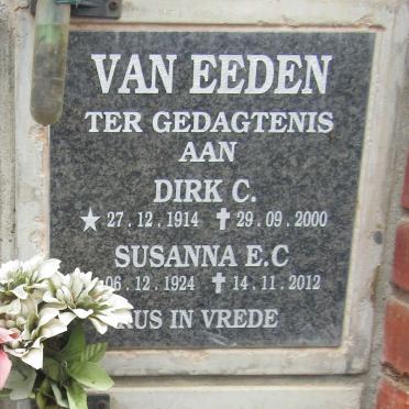 EEDEN Dirk C., van 1914-2000 & Susanna E.C. 1924-2012