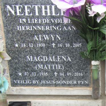 NEETHLING Alwyn 1930-2005 & Magdalena 1935-2016