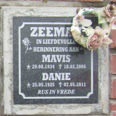 ZEEMAN Danie 1925-2011 & Mavis 1934-2006