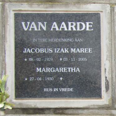 AARDE Jacobus Izak Maree 1929-2005 & Margaretha 1930-
