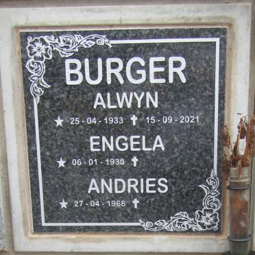BURGER Alwyn 1933-2021 & Engela 1938- :: BURGER Andries 1968-