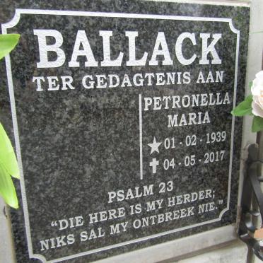BALLACK Petronella Maria 1939-2017