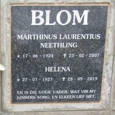 BLOM Marthinus Laurentius Neethling 1924-2007 & Helena 1927-2019