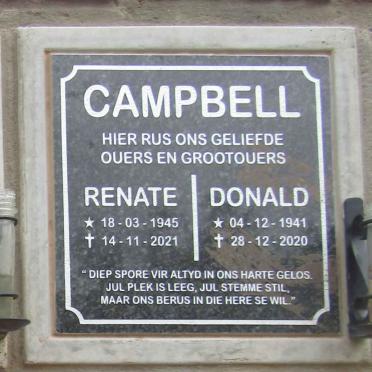 CAMPBELL Donald 1941-2020 & Renate 1945-2021