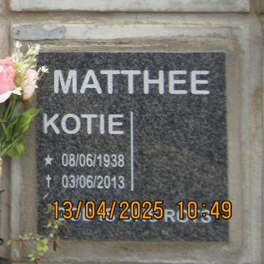 MATTHEE Kotie 1938-2013