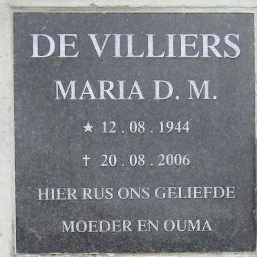 VILLIERS Maria D.M., de 1944-2006