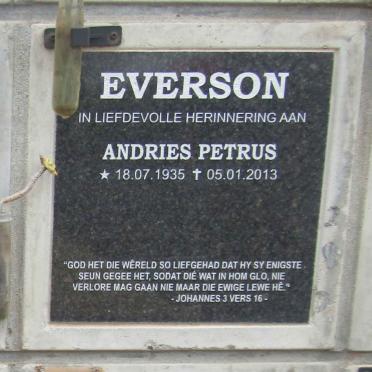 EVERSON Andries Petrus 1935-2013