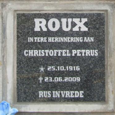 ROUX Christoffel Petrus 1916-2009