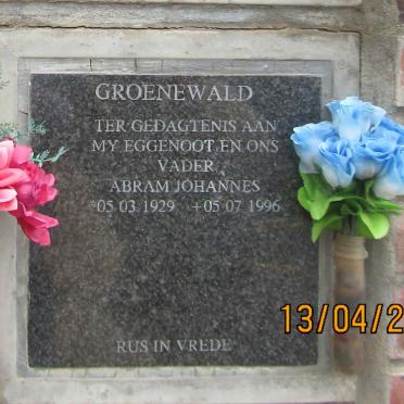GROENEWALD Abram Johannes 1929-1996