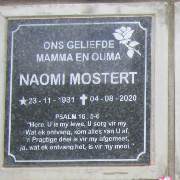 MOSTERT Naomi 1931-2020