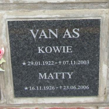 AS Kowie, van 1922-2003 & Matty 1926-2006
