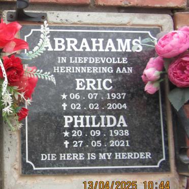 ABRAHAMS Eric 1937-2004 & Philida 1938-2021